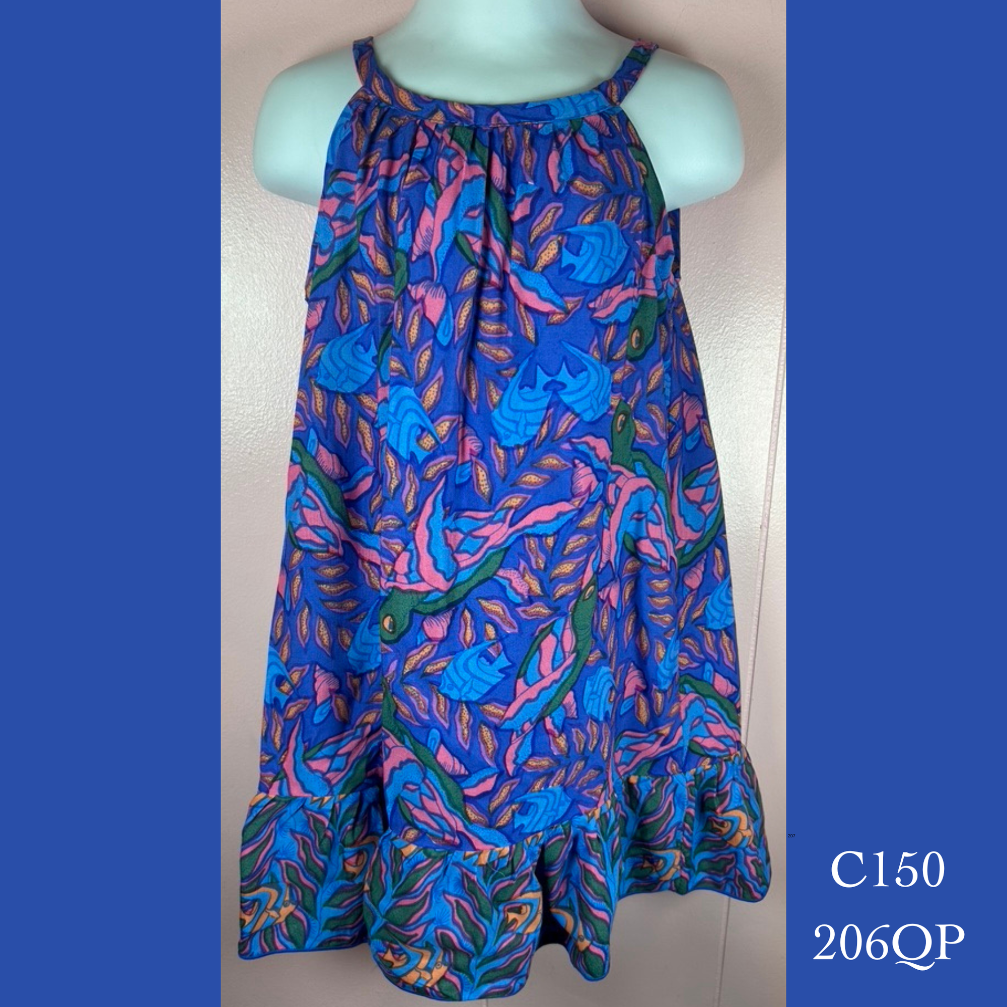 C150 - 206QP , Drawstring back A line dress