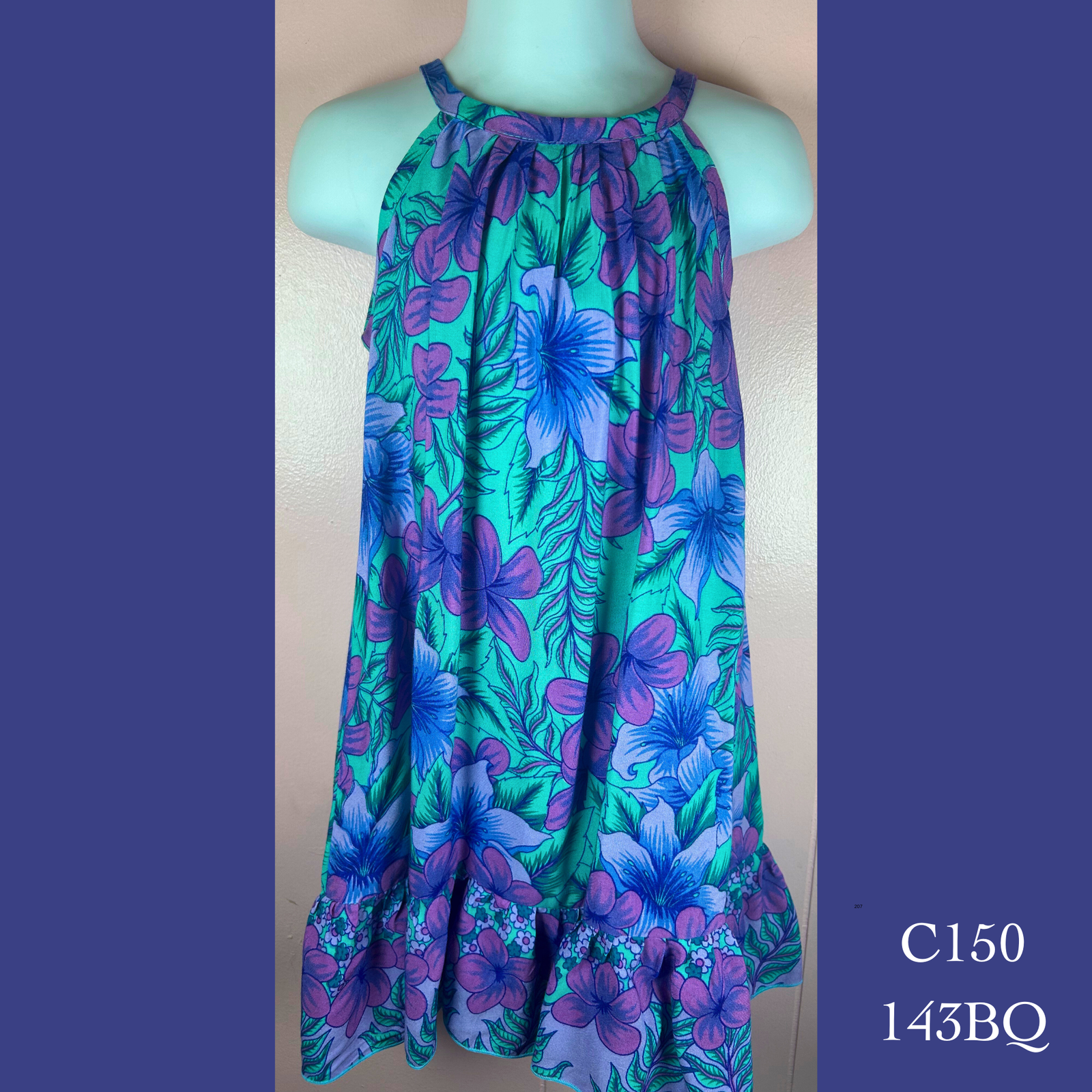 C150 - 143BQ , Drawstring Back A Line Dress