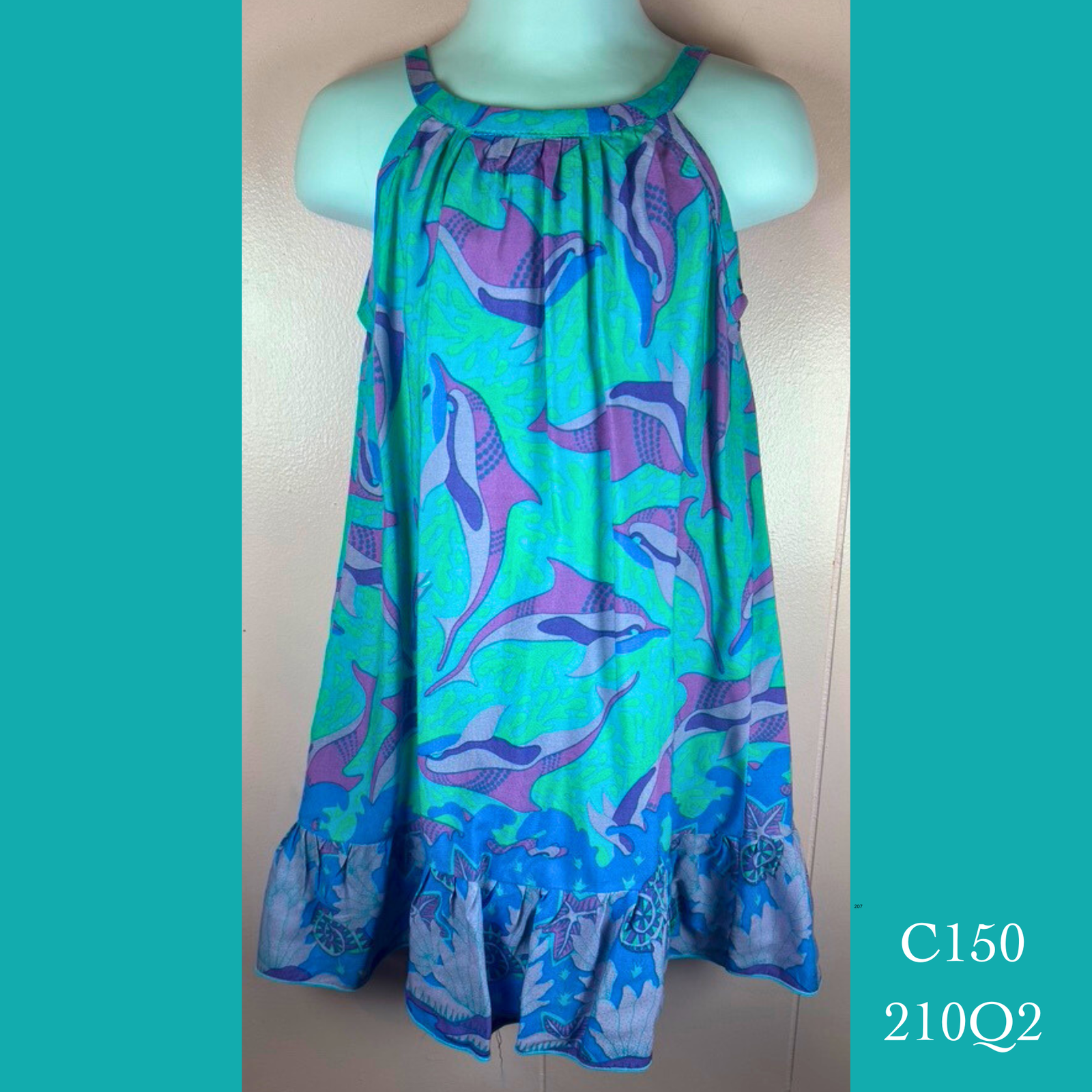 C150 - 210Q2, Drawstring back A Line dress