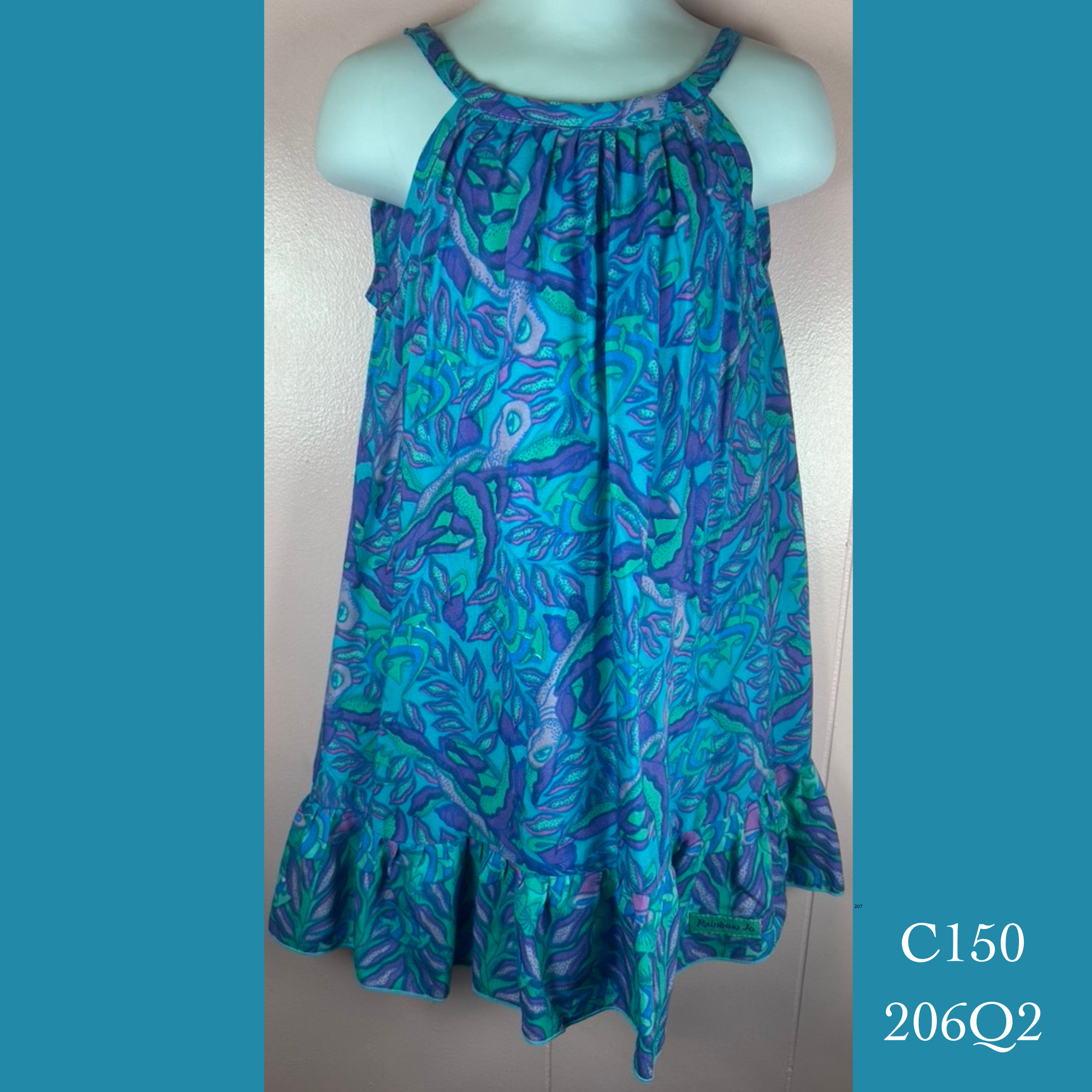 C150 - 206Q2 , Drawstring back A line dress