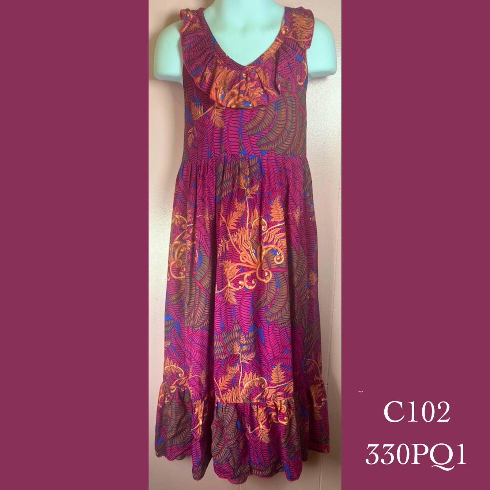 C102 - 330PQ1, Child's halter back maxi dress