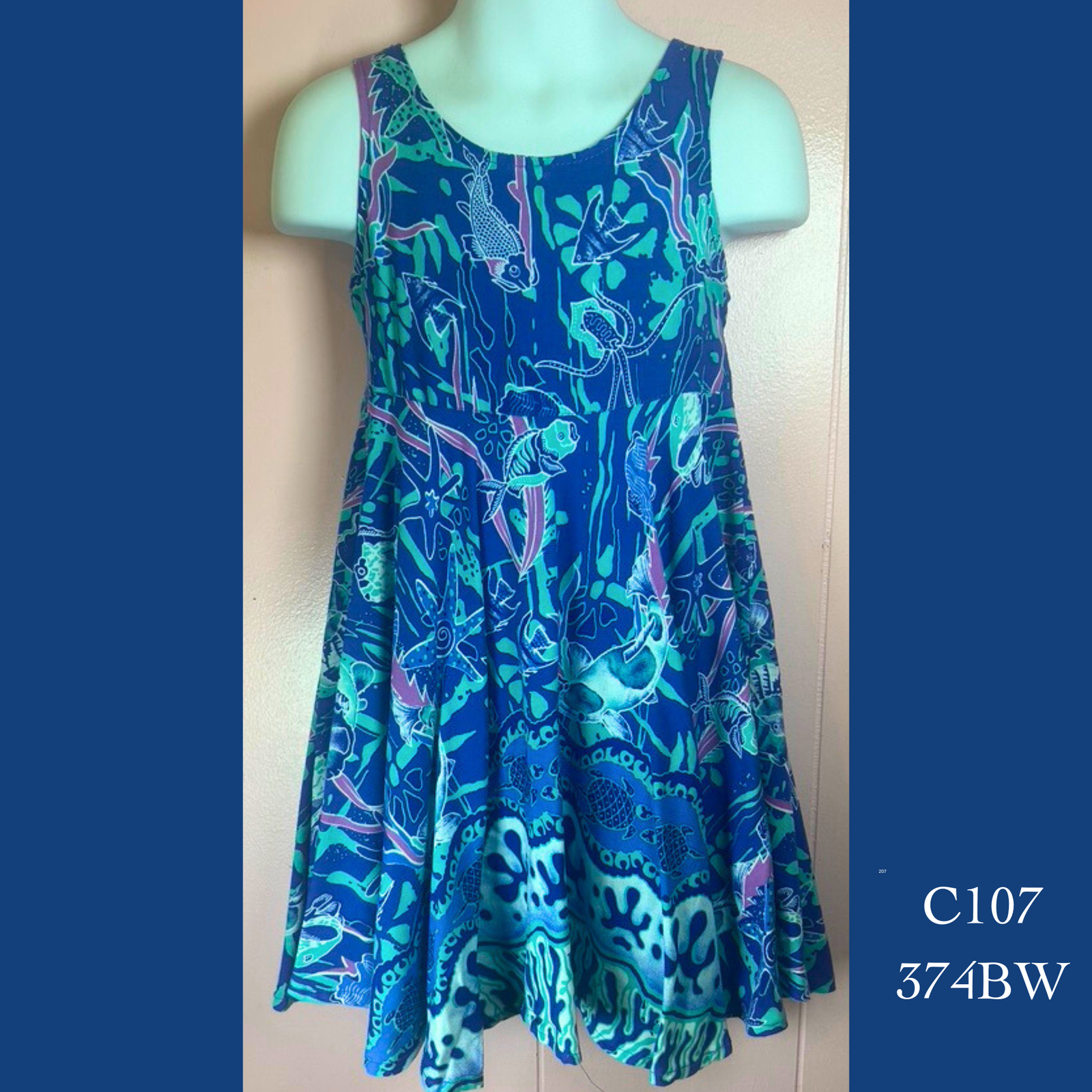 C107 - 374BW, Tie Back Circle Dress