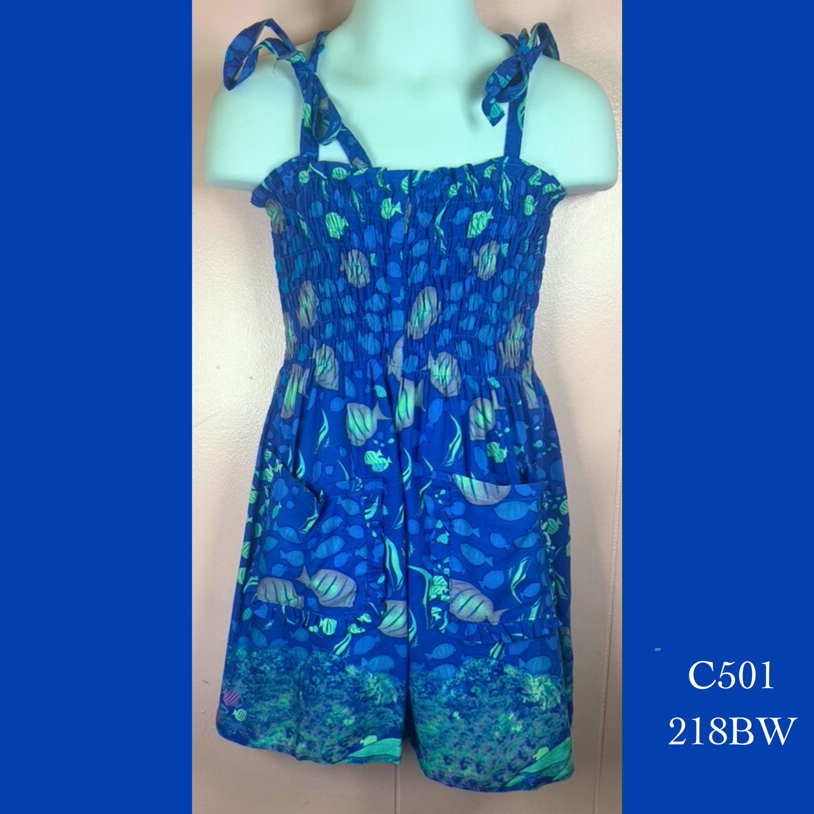 C501 - 218BW , Girl's Romper