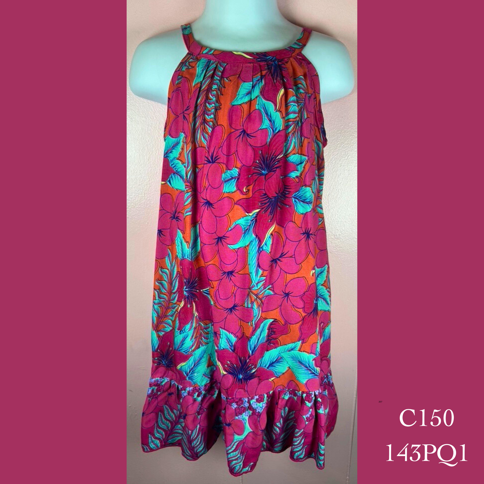 C150 - 143PQ1 , Drawstring Back A Line Dress