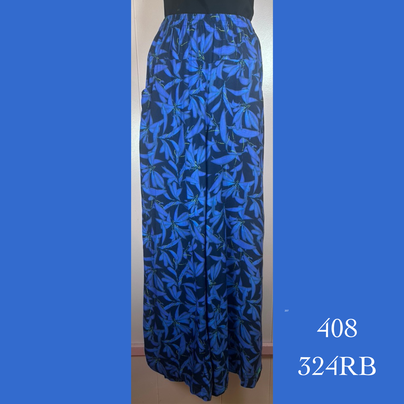 408X- 324RB , Plus Size Wide leg long pant with pockets