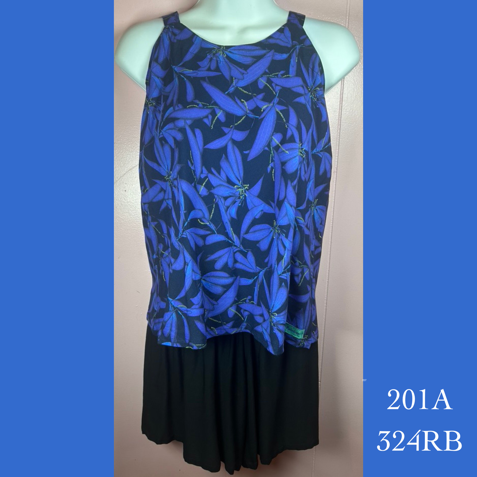 201A - 324RB , Bias cut strap top