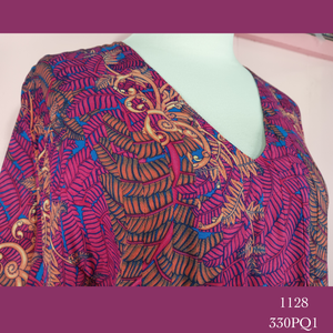 1128 - 330PQ1, Pleated caftan rounded bottom with pockets