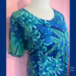 193M - 108A , Sleeved bias cut dress mid length with ruffle