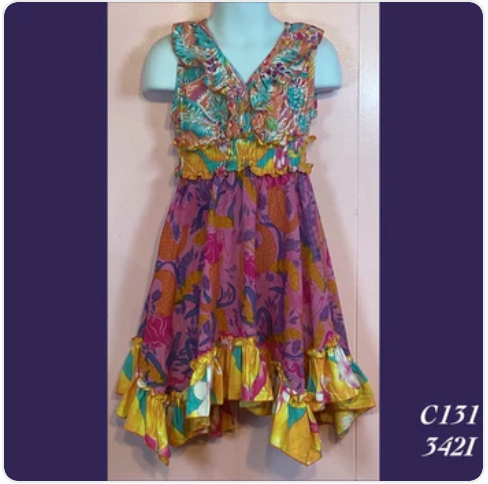C131 - 342I , Ruffle collar dress
