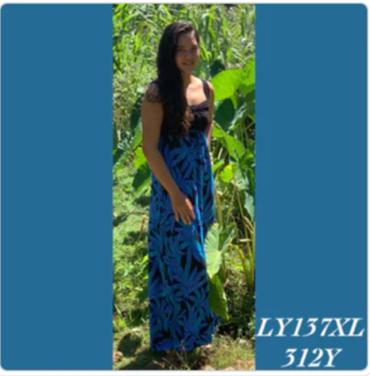 LY137XLX - 312Y , Lycra top tie front dress floor length plus size