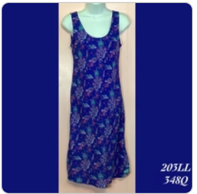 1203LLX - 348Q , Tank dress plus size