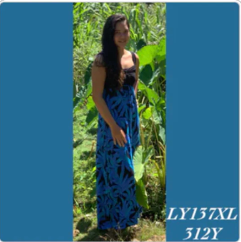 LY137XL - 312Y , Lycra top tie front dress floor length