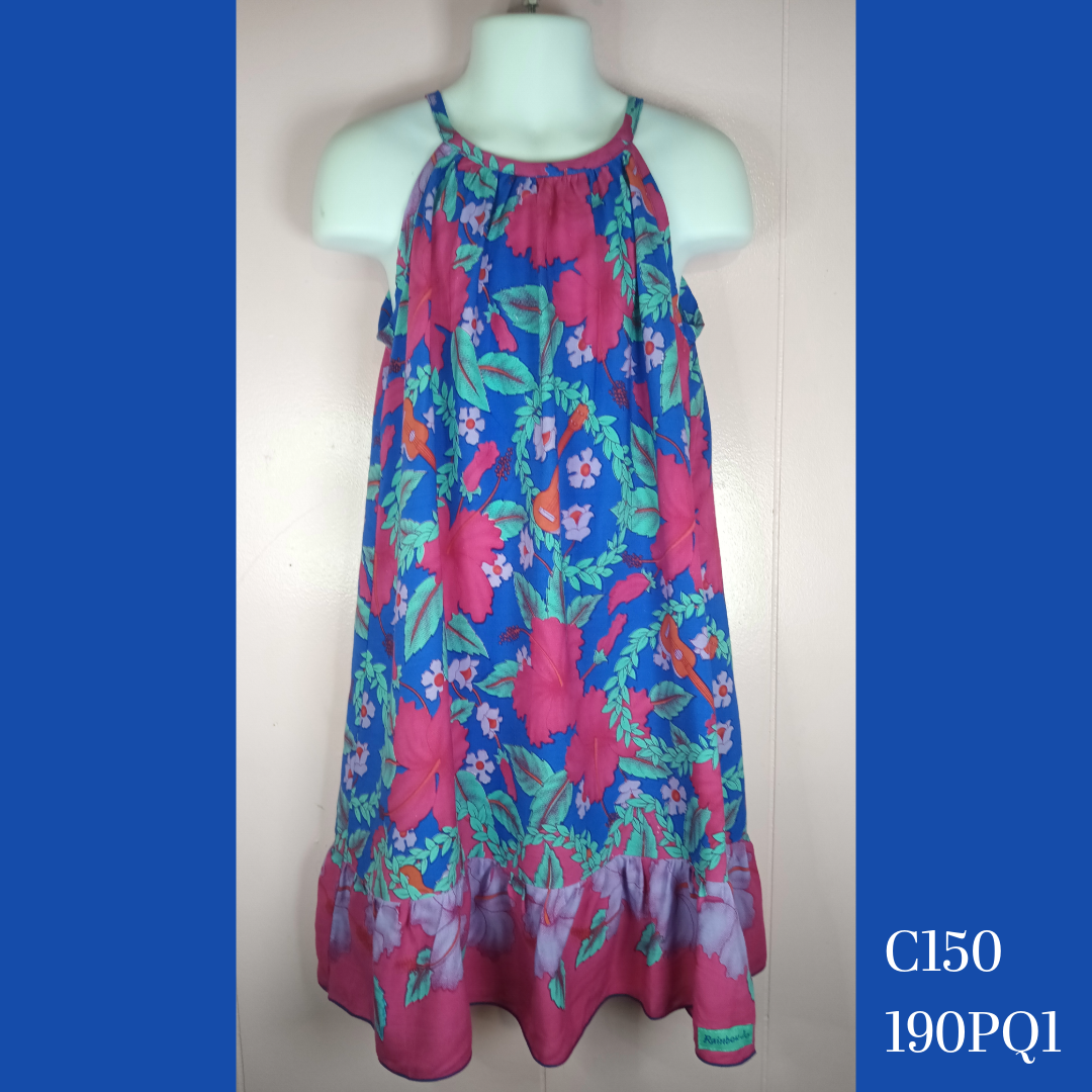C150 - 190PQ1, Drawstring Back A Line Dress