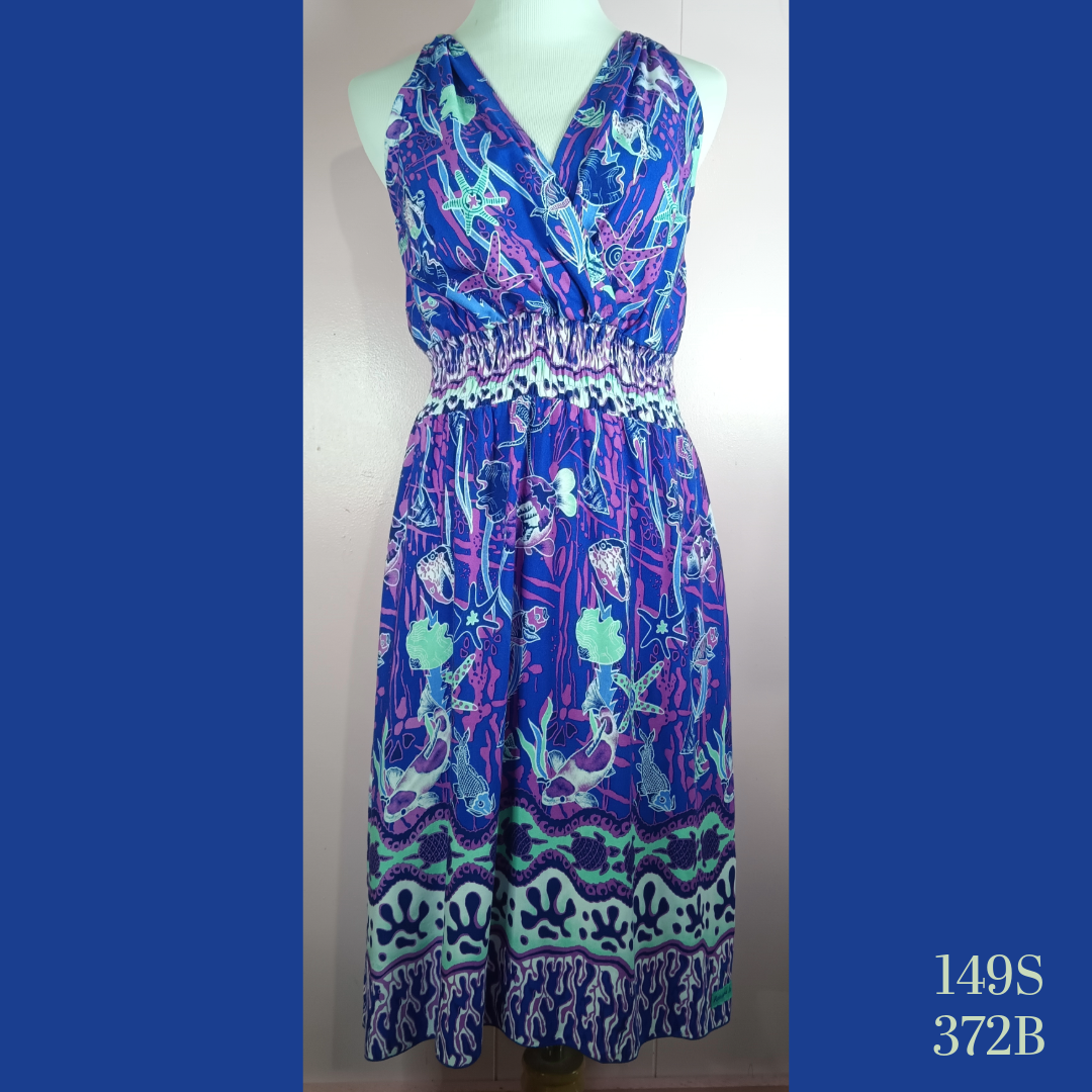 149S - 372B, Halter Back Dress with Pockets