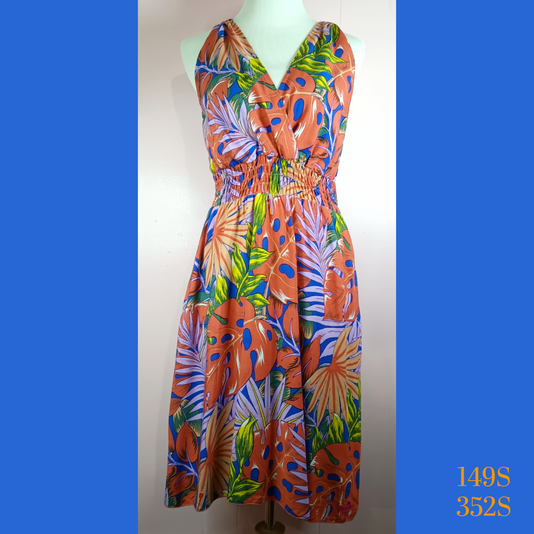149S - 352S, Halter Back Dress with Pockets