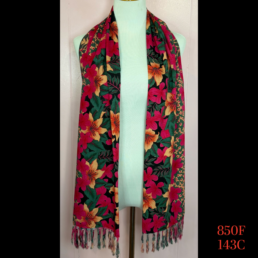 850F - 143C , Fringed Scarf