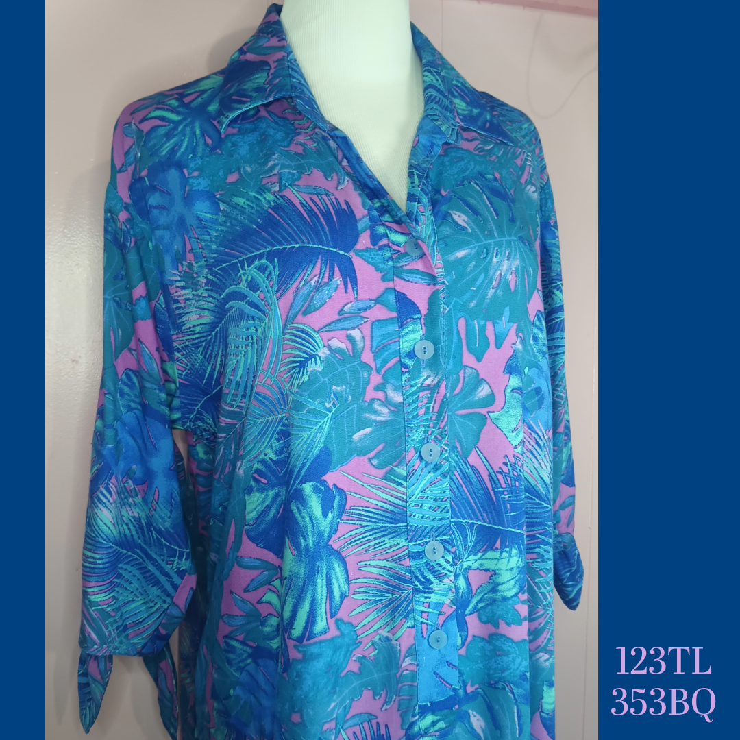 123TLX- 353BQ, Plus Size Long Shirt Dress