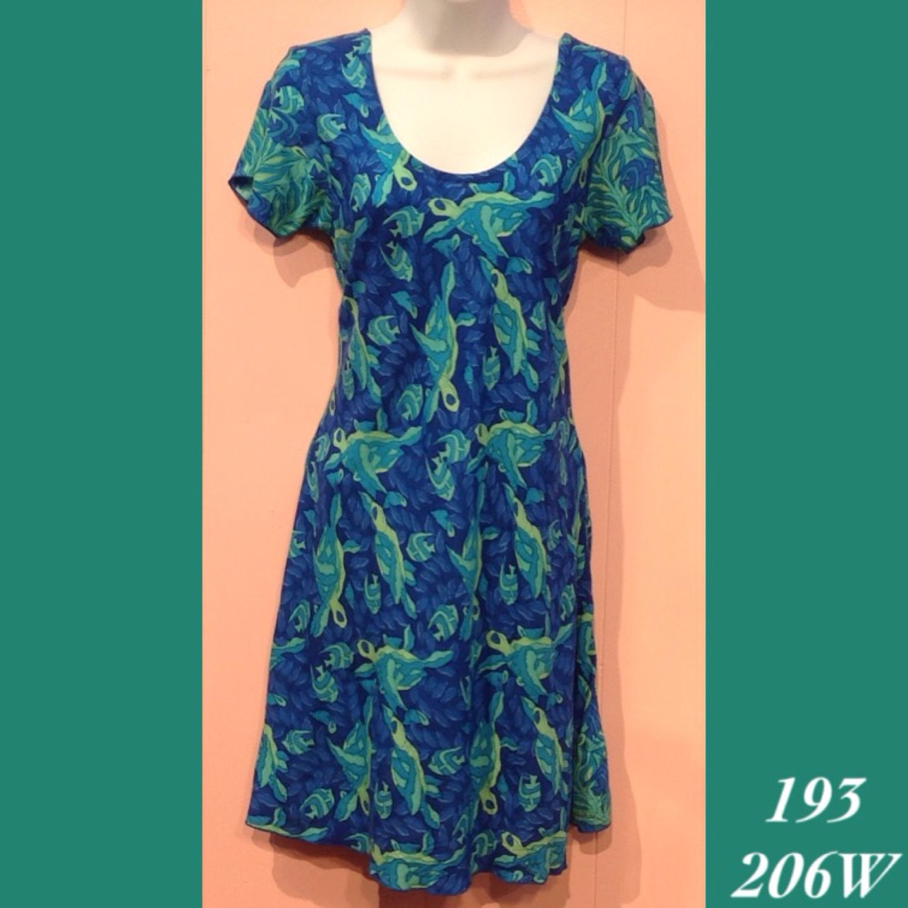 193S - 206W , Cap sleeved bias cut dress