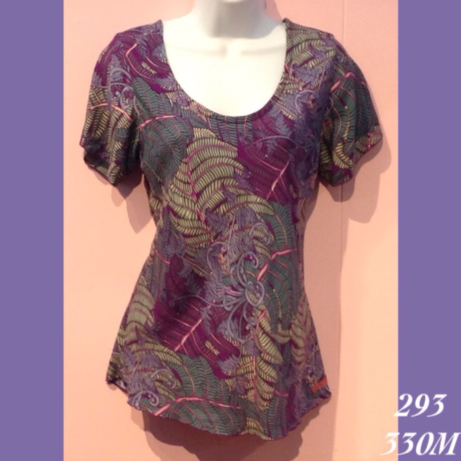 293 330M , Sleeved bias cut top