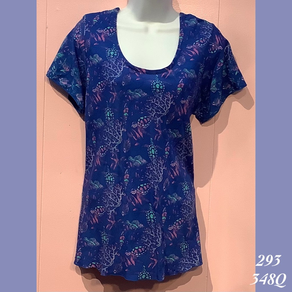 293 - 348Q , Sleeved bias cut top