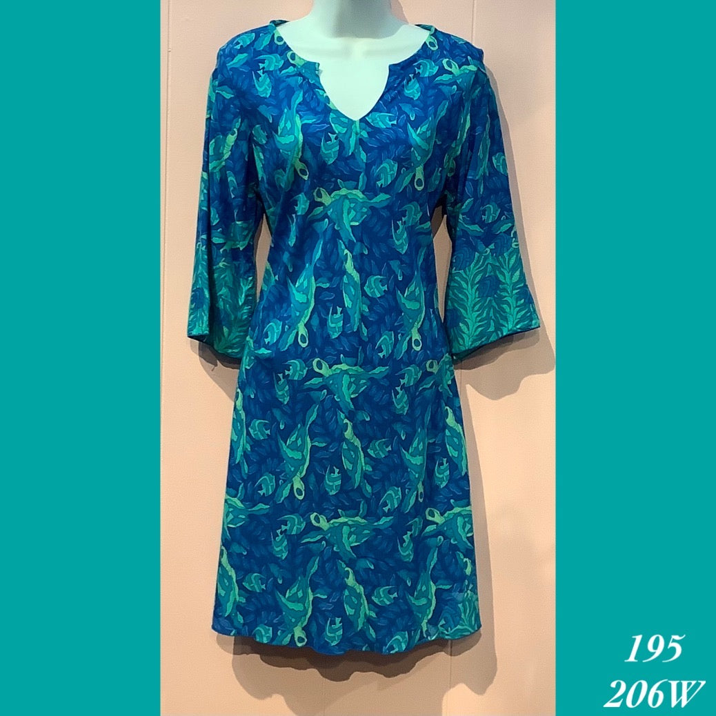 195 - 206W , Tunic dress with 3/4 sleeve