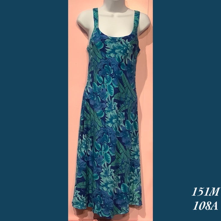 151MX - 108A , Bias strap tea length dress plus size