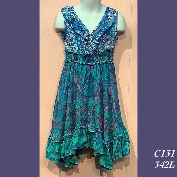 C131 - 342L , Ruffle Collar Dress