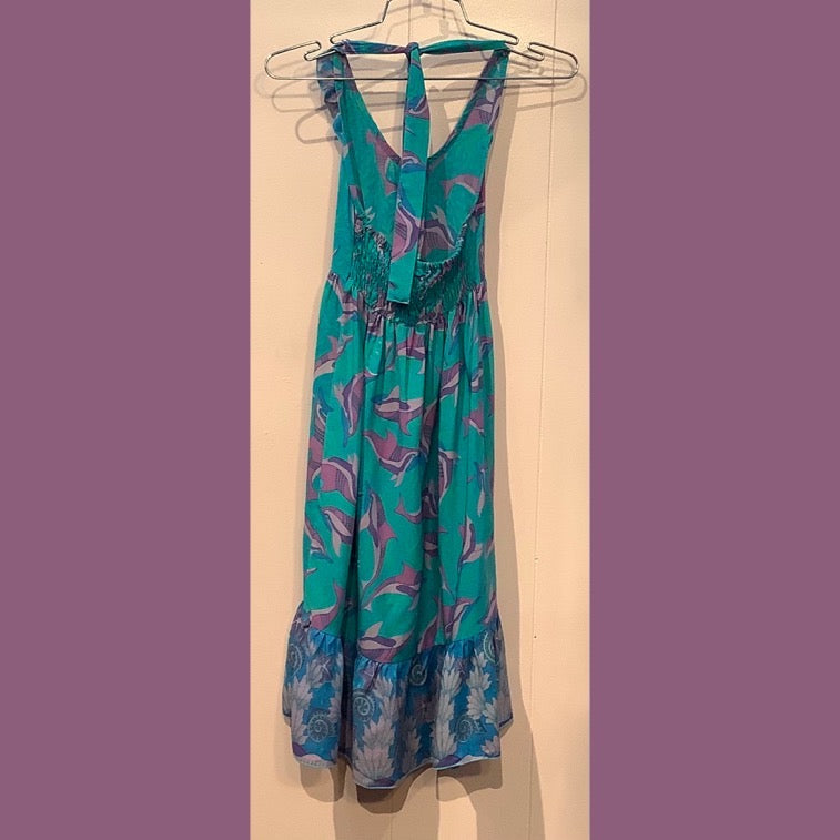 C102 - 210Q2 , Child's halter back maxi dress