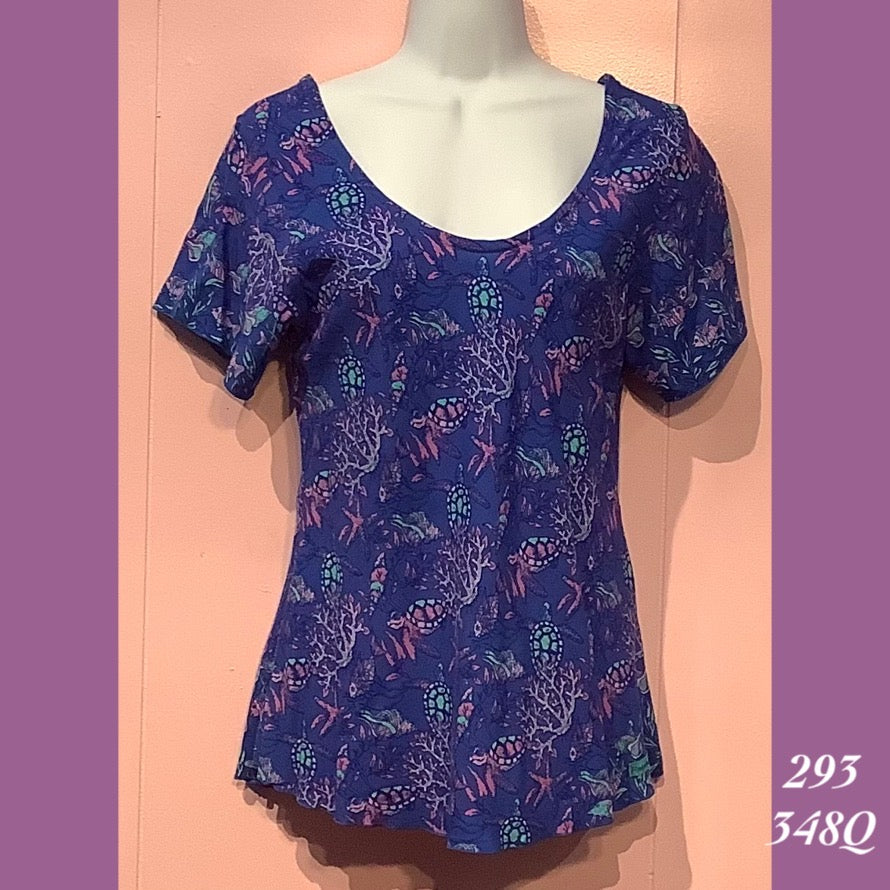 293X - 348Q , Sleeved bias cut top plus size