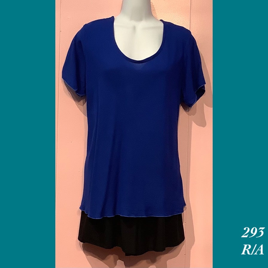 293X - R/A , Sleeved bias cut top plus size
