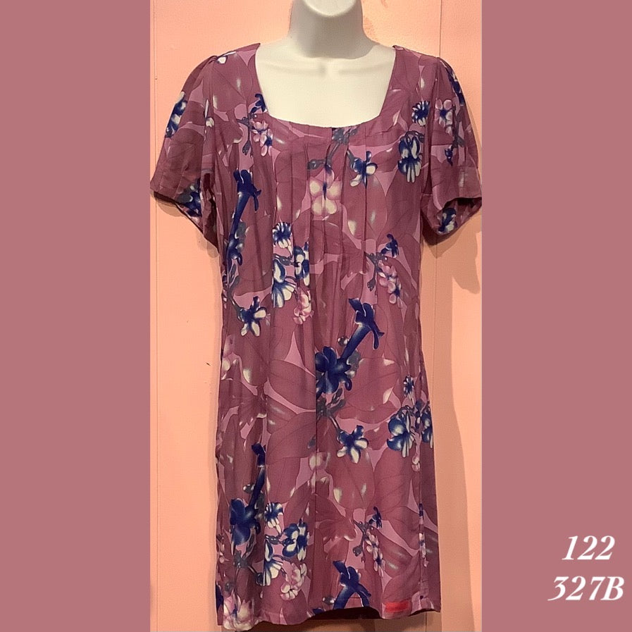 122 - 327B , Pleated sleeved dress