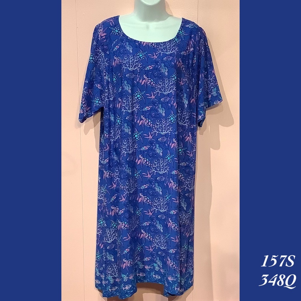 157S - 348Q , Raglan sleeve dress with pockets