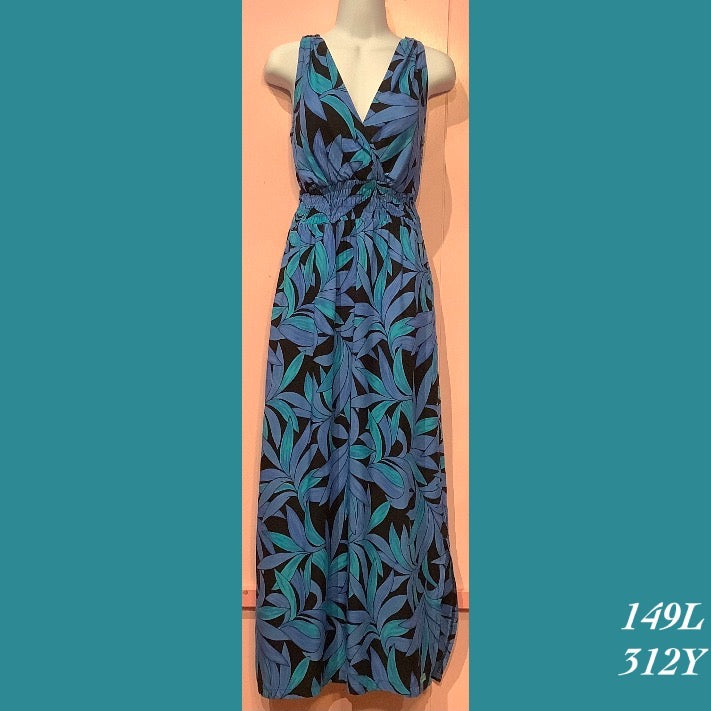 149L - 312Y , Halter back dress long with pockets