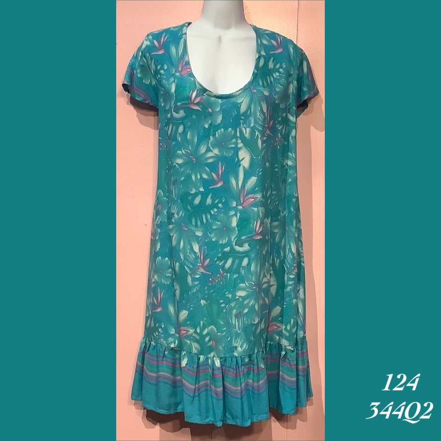 124 - 344Q2 , Ruffle cap sleeved dress