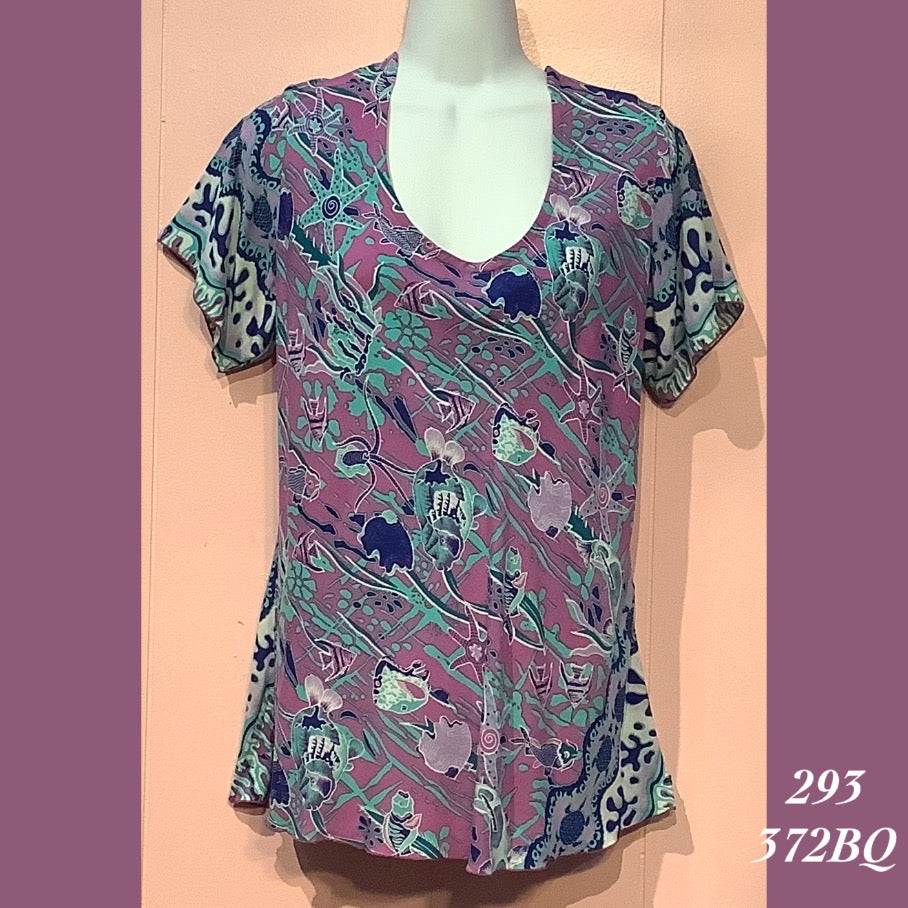 293 - 372BQ , Sleeved bias cut top