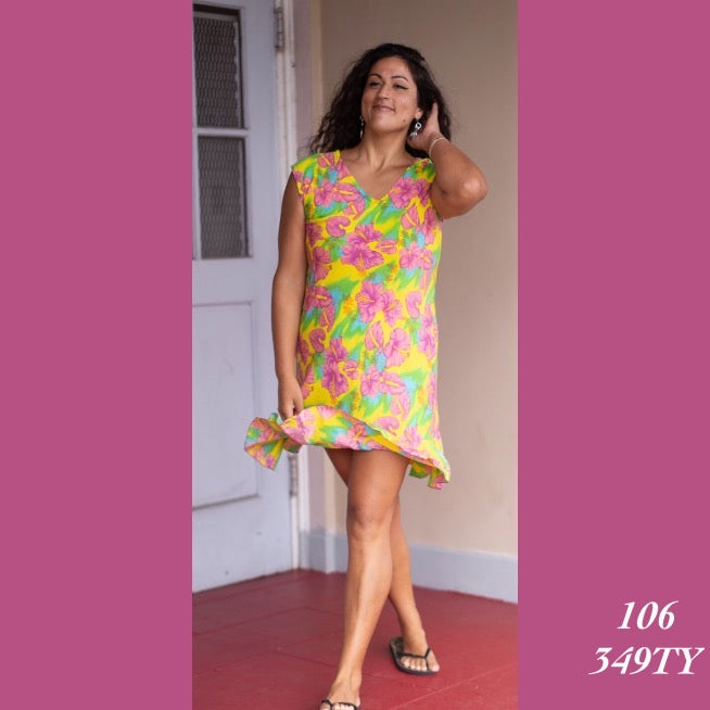 Rainbow Jo V-Neck Floral Mumu Summer Midi Dress - 106 - 349TY