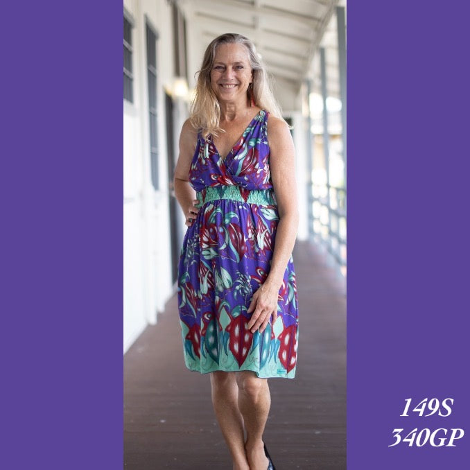 149S - 340GP , Halter back dress with pockets