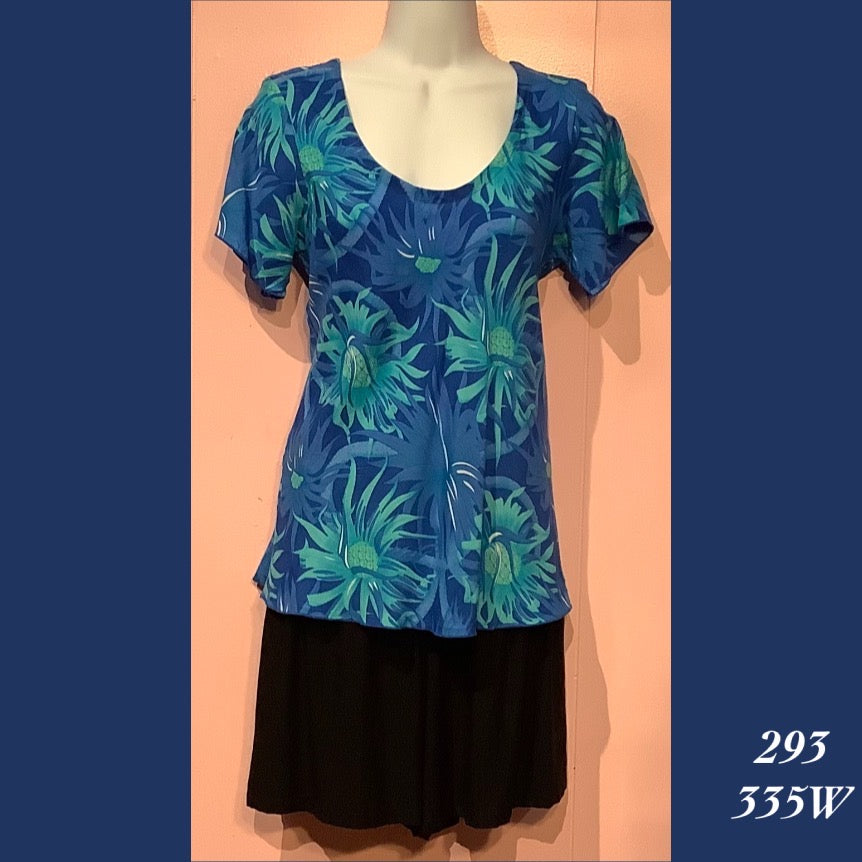 293X - 335W , Sleeved bias cut top plus size