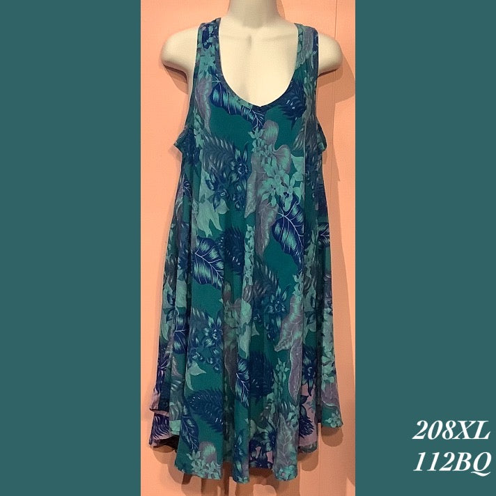 208XLX - 112BQ , Swing tank dress plus size