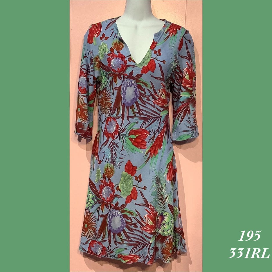 195 - 331RL , Tunic dress with 3/4 sleeve