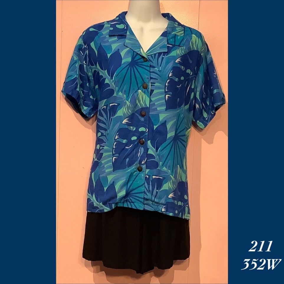 211X - 352W , Women's Aloha shirt plus size