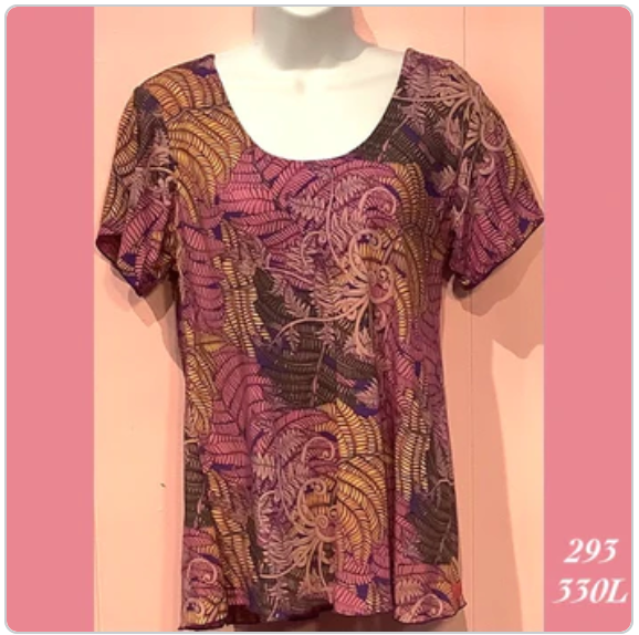 293X - 330L , Sleeved bias top plus size